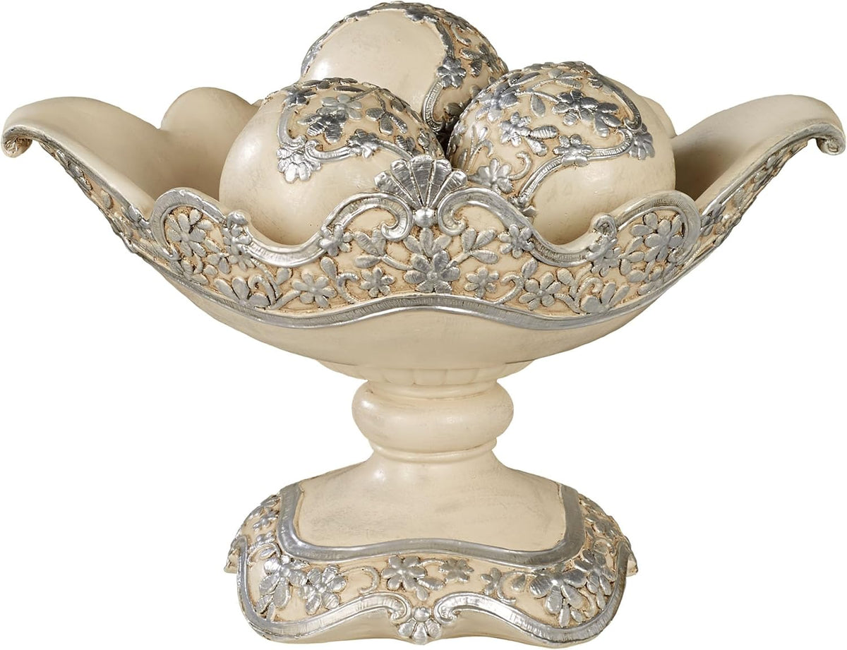Floressa Decorative Centerpiece Bowl and Orbs Set of Four