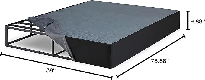 Signature Design by Ashley 10" Mattress Box Spring with Metal Foundation, Twin XL, Black
