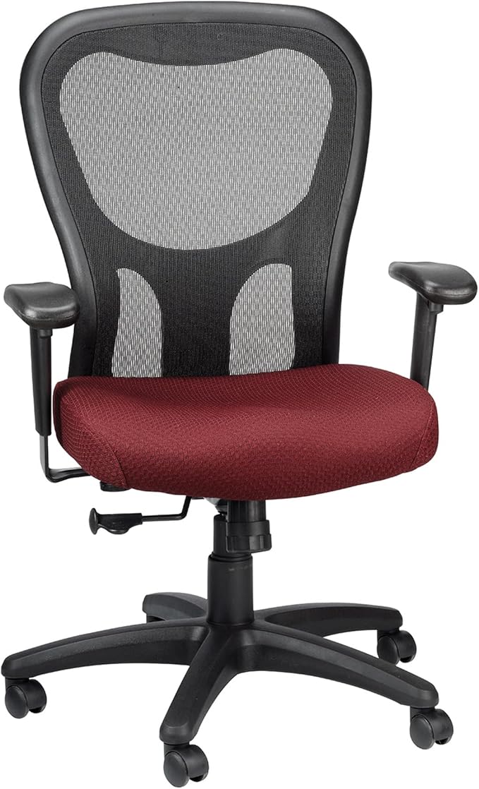 Tempur-Pedic TP9000C Mesh Swivel Task Chair with Tempur Material, Cooling Gel Layer, Adjustable Armrests, and Lumbar Support, Burgundy