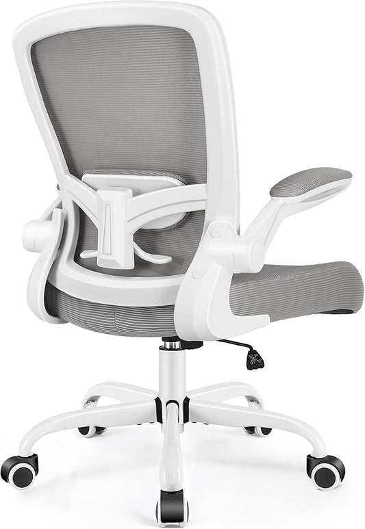 FelixKing Office Chair, Ergonomic Desk Chair Breathable Mesh Chairs Adjustable High Back Lumbar Support Flip-up Armrests, Executive Rolling Swivel Comfy Computer Chairs Home Office Gray
