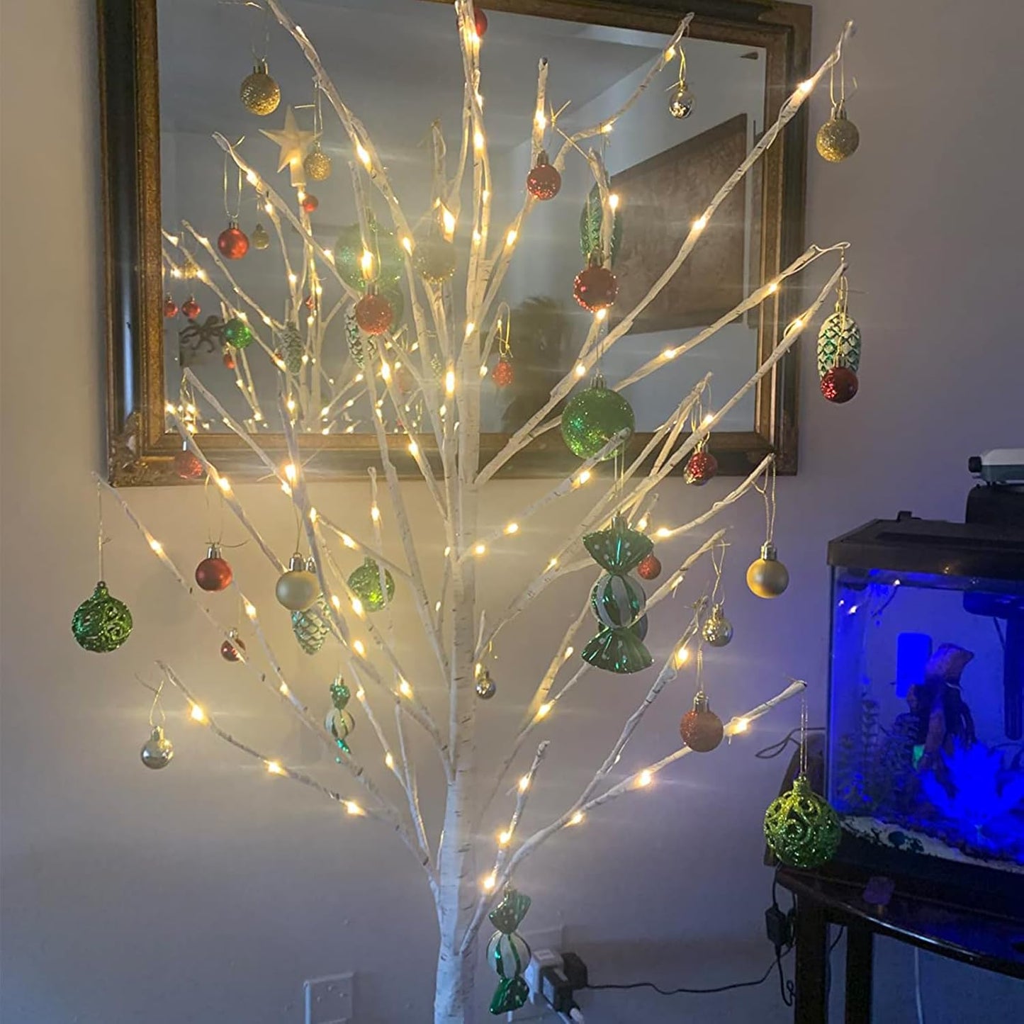 Twinkle Star Lighted Birch Tree 6 Feet 96 LED for Home Wedding Festival Party Christmas Decoration