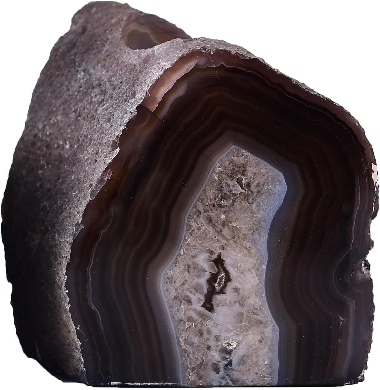 AMOYSTONE Earth Tone Agate Candle Stand 1.5-2lb Spa & Yoga Studio Essential | Natural Brazilian Stone | Meditation Sanctuary Decor | Eco-Friendly Spiritual Gift