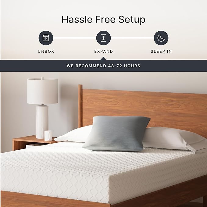 Signature Design by Ashley King Size Chime 10 Inch Medium Firm Memory Foam Mattress with Green Tea & Charcoal Gel for Pressure Relief, Fiberglass Free, Mattress In A Box