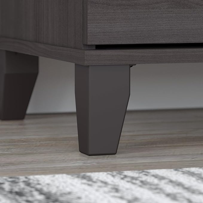 Bush Furniture 60-inch Home Office Desk with Drawers, Large Computer Table with Storage, Transitional Style, Somerset Collection, Storm Gray