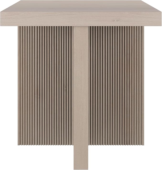 Henn&Hart 22" Wide Square Side Table in Alder White, for Home, Living Room, Bedroom, Entertainment Room, Office