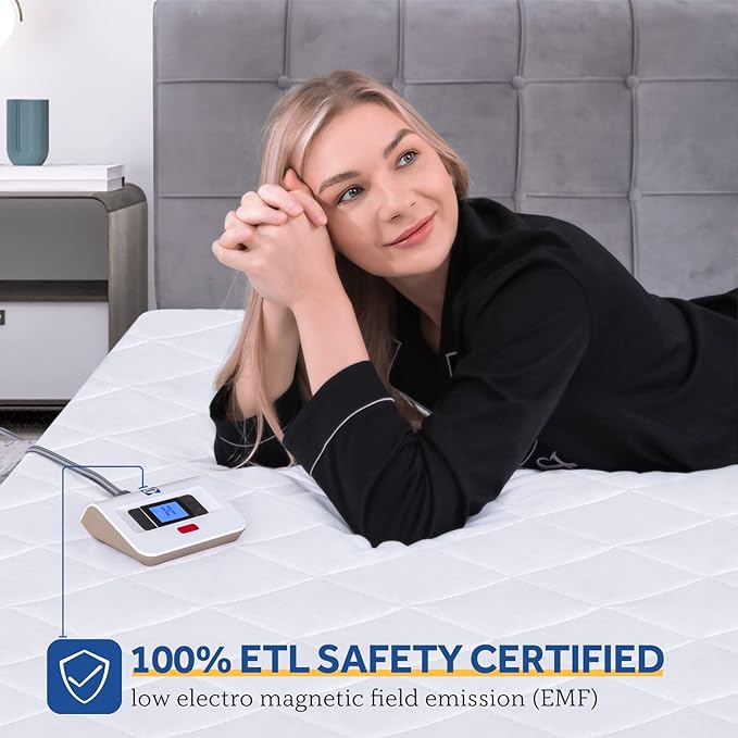 Sealy Heated Mattress Pad Queen Size 60x80 Inch | Luxury Quilted Waterproof Electric Mattress Cover with 10 Heat Setting Dual Controller & 1-12 Hours Auto Shut Off | Fit Up to 17" Deep Pocket
