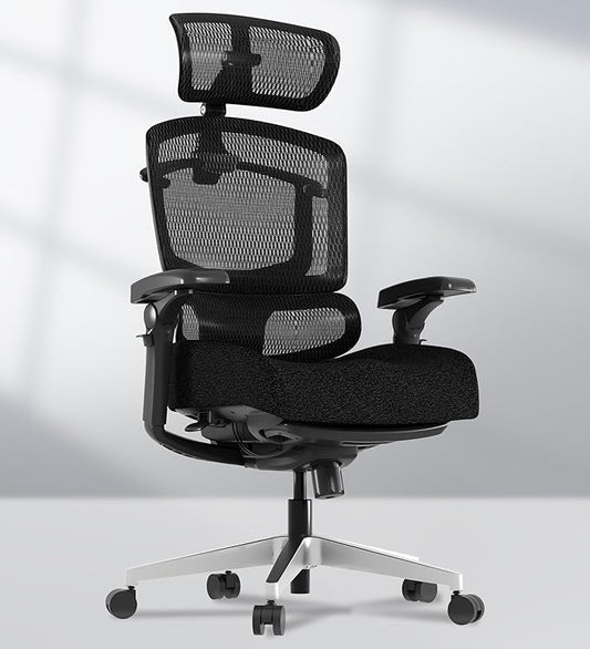 FLEXISPOT ErgoX-PRO Ergonomic Office Chair with Footrest Black – Cloudtech Cushion, 5D Lumbar, 7D Armrests, 4D Headrest, 551LBS Capacity – Office, Gaming, Home