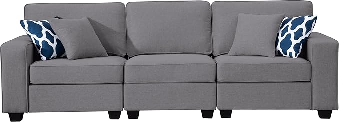 Legend Vansen Modular Sectional Sofa U Shaped Couch with Ottoman Modern Reversible Corner Sectional Couch for Living Room (Dark Grey, 2+3 with Ottoman)