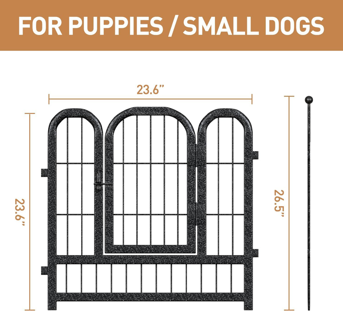 Metal Dog Playpen, 24" Inch Height 24 Panels, Ideal Dog Fence for Large/Medium/Small Dogs Indoor & Outdoor Bliss, Perfect Dog Pen for Camping, Yard and RV | Black-Silver