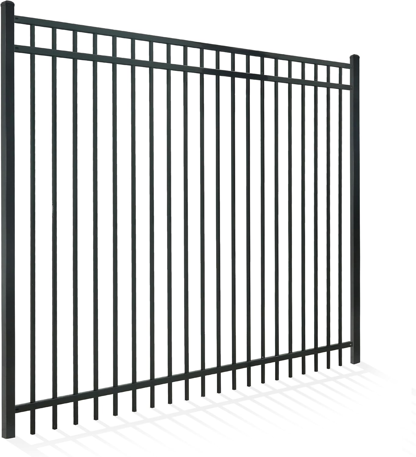 Fencer Wire Heavy Duty Flat Top Fence Barrier Panel, 6FT Height X 8FT Width Anti-Rust Metal Fencing Panel, 2” Diameter Steel Outdoor Decorative Garden Fence Panel for Yard, Pool, Patio, Single Panel