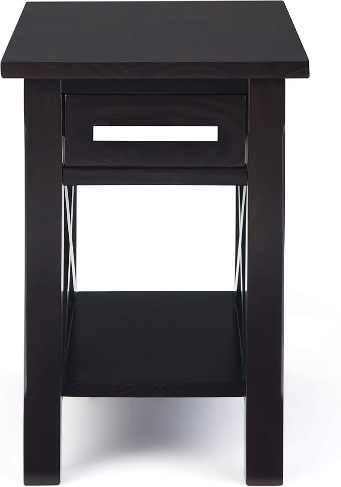 SIMPLIHOME Kitchener SOLID WOOD 14 inch Wide Rectangle Contemporary Narrow Side Table in Hickory Brown for the Living Room and Bedroom