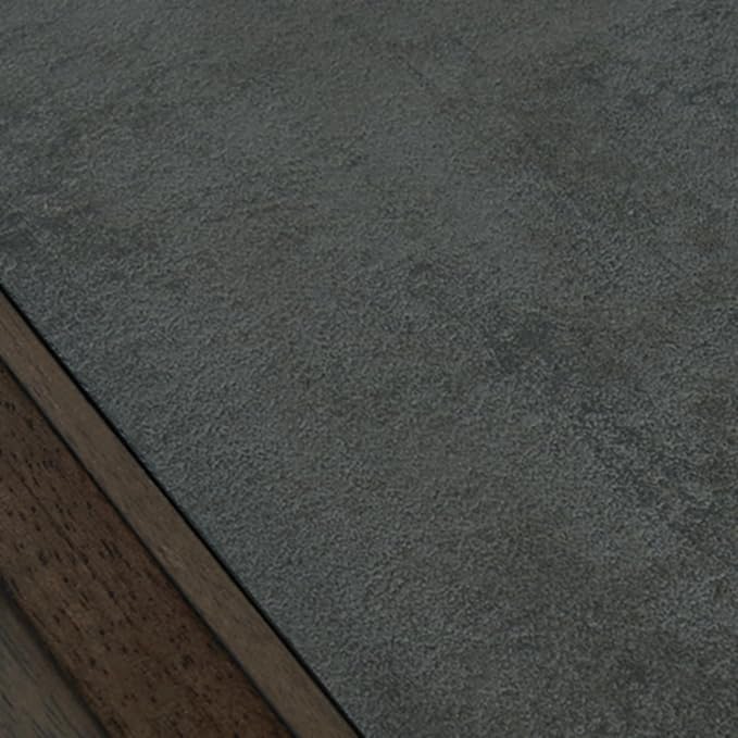 Signature Design by Ashley Kallenny Contemporary End Table with Faux Cement Top and Open Shelf, Dark Brown & Gray