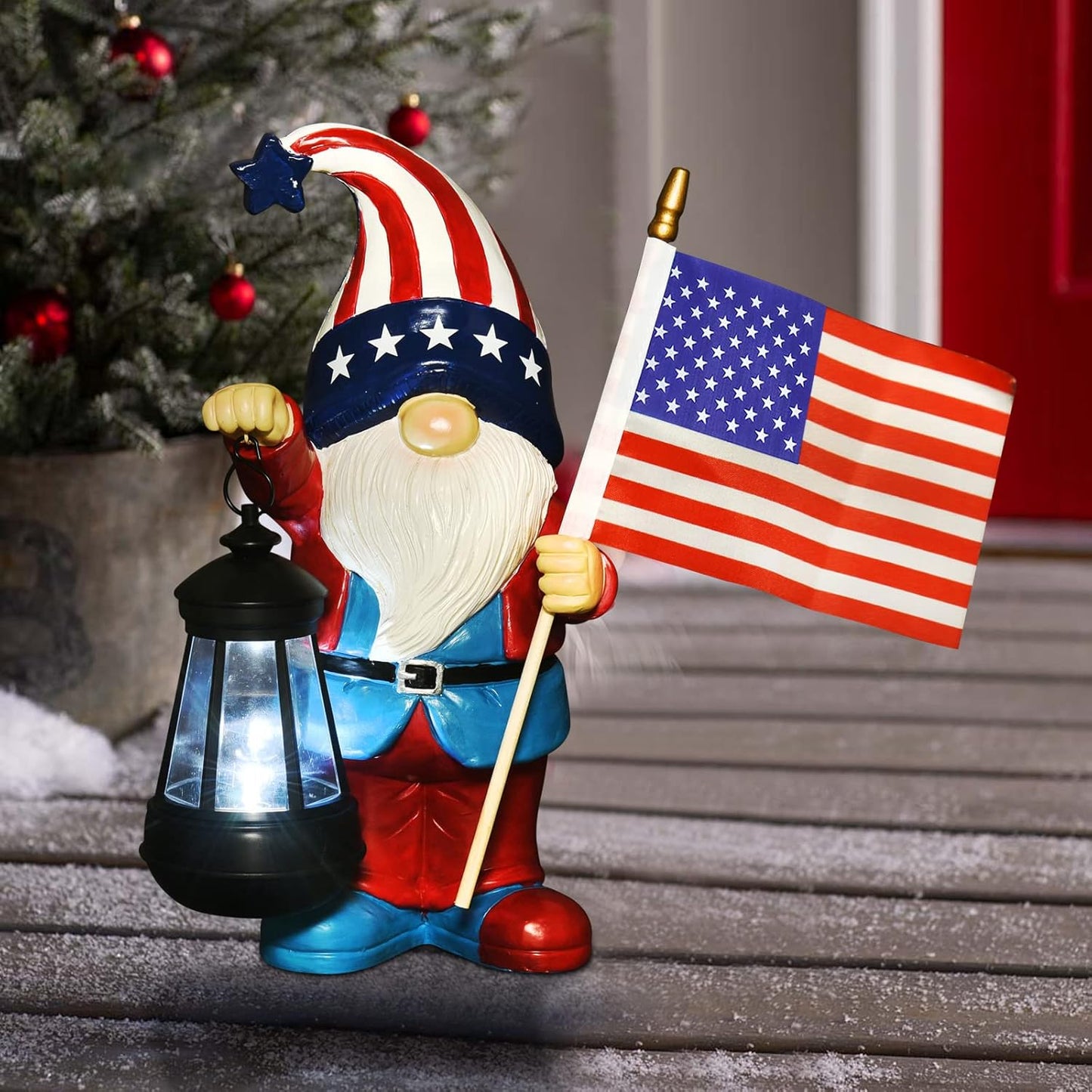 Nacome Solar Gnomes Statues for Garden Decor: Outdoor Sculptures for Clearance Lights for Outside Lawn Ornaments Porch Patio Balcony Yard Home – Birthday Gifts for Mom Grandma Women