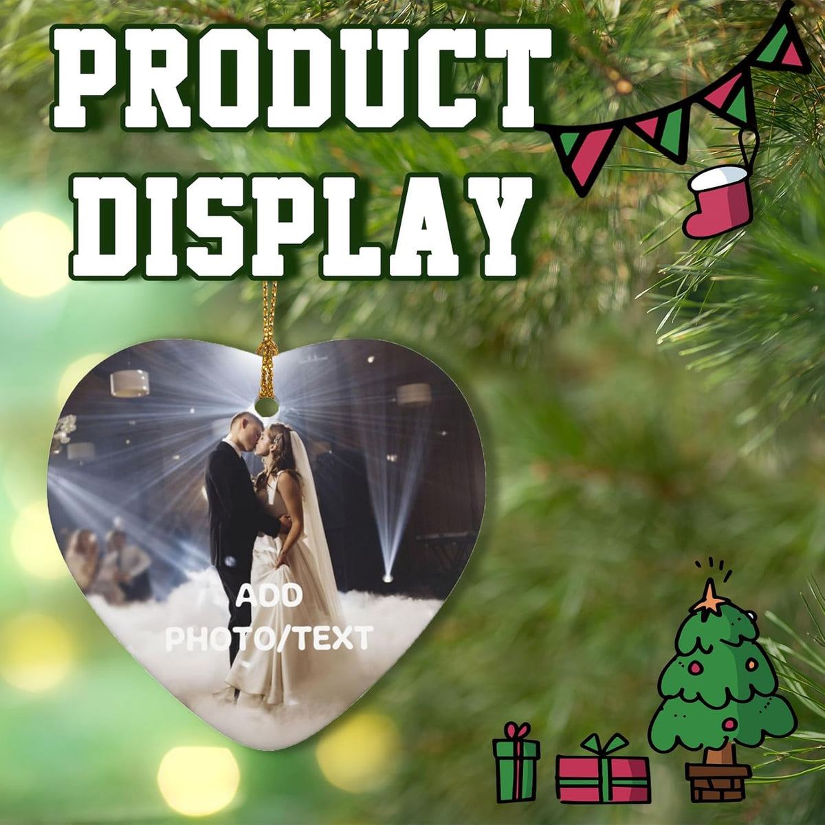 Personalized Christmas Ornaments 2025 Custom Ornament Xmas Photo Ornament Customized Gifts Heart Shap