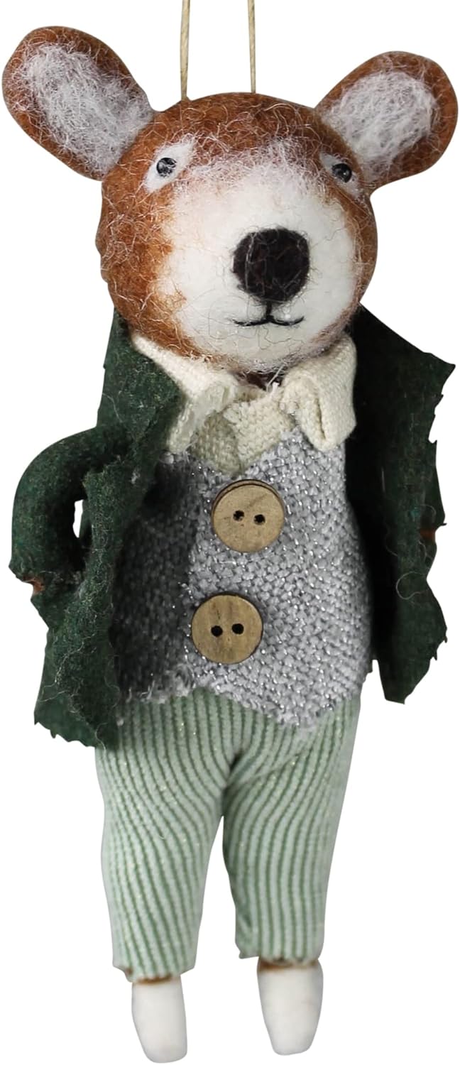 HomArt Bear in Coat Ornament, 6-inch Height, Felt