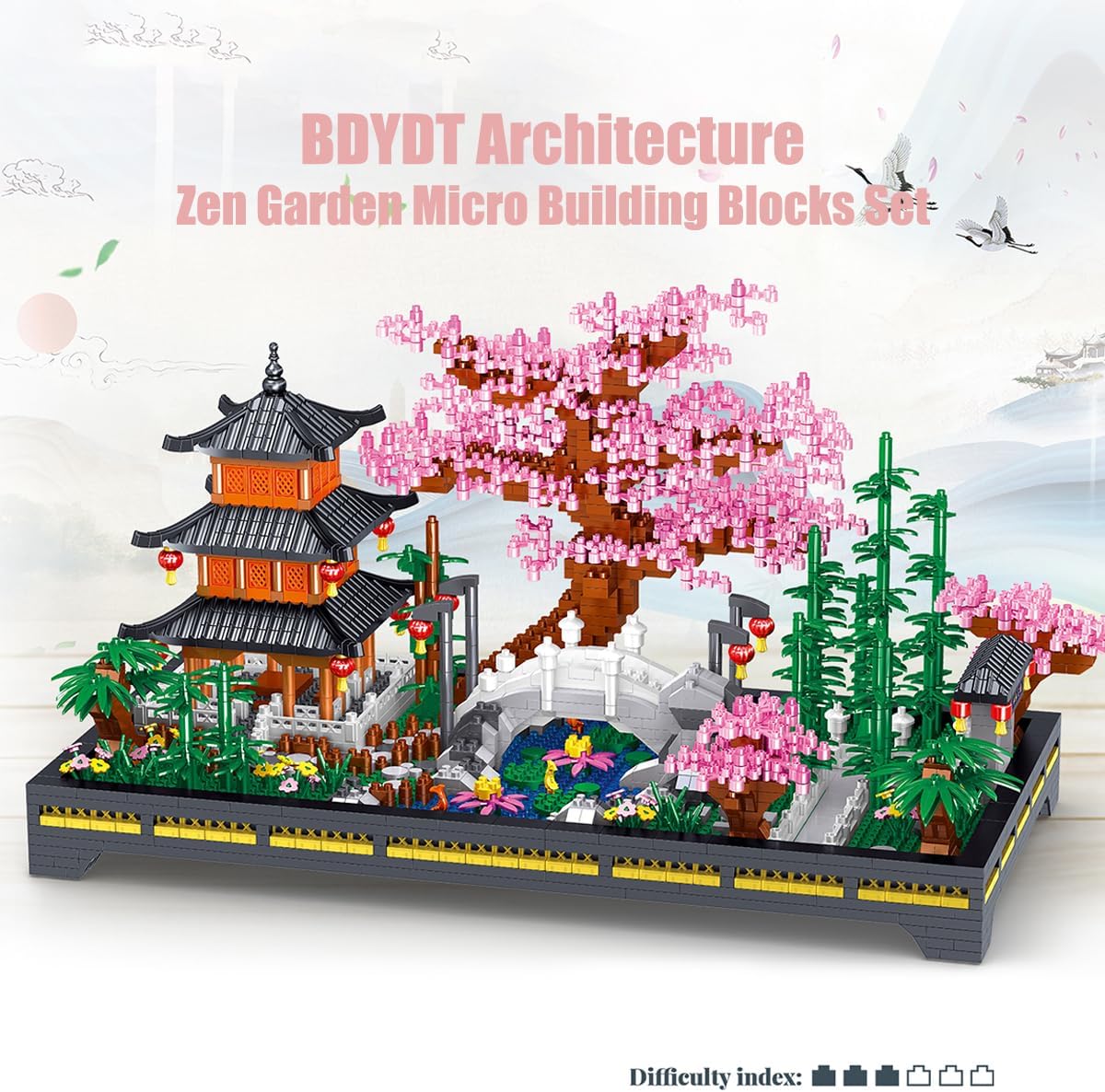 Architecture Zen Garden Micro Building Blocks Set （2806PCS）- Creative Japanese Tranquil Garden Building Blocks，Architectural Model Toys Gifts for Kid and Adult