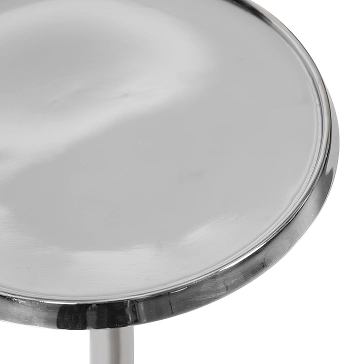 Kate and Laurel Sanzo Modern Pedestal Side Table, 9 x 9 x 23, Silver, Decorative End Table with Sleek Tabletop