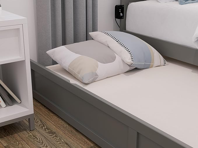 AFI, Warren Twin Platform Bed with Twin Trundle, Grey