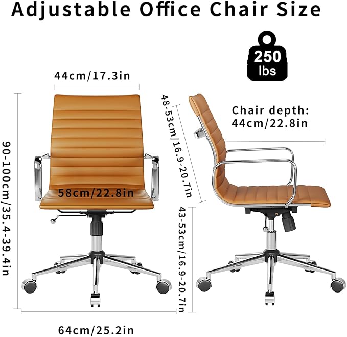 Chair, Desk Computer Chair ，with Armrests ，Ergonomic Office Chair for Home and Office, 17.32 x 22.83 x 35.43 inches, Multiple Colors (Terracotta)