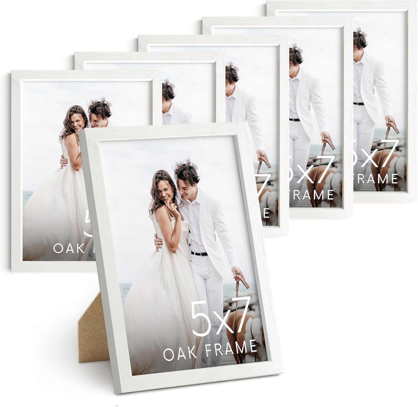 HAUS AND HUES Standalone White Oak Frame Set of 6-5x7