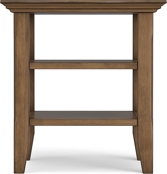 SIMPLIHOME Acadian SOLID WOOD 19 Inch Wide Square Transitional End Table in Rustic Natural Aged Brown, For the Living Room and Bedroom