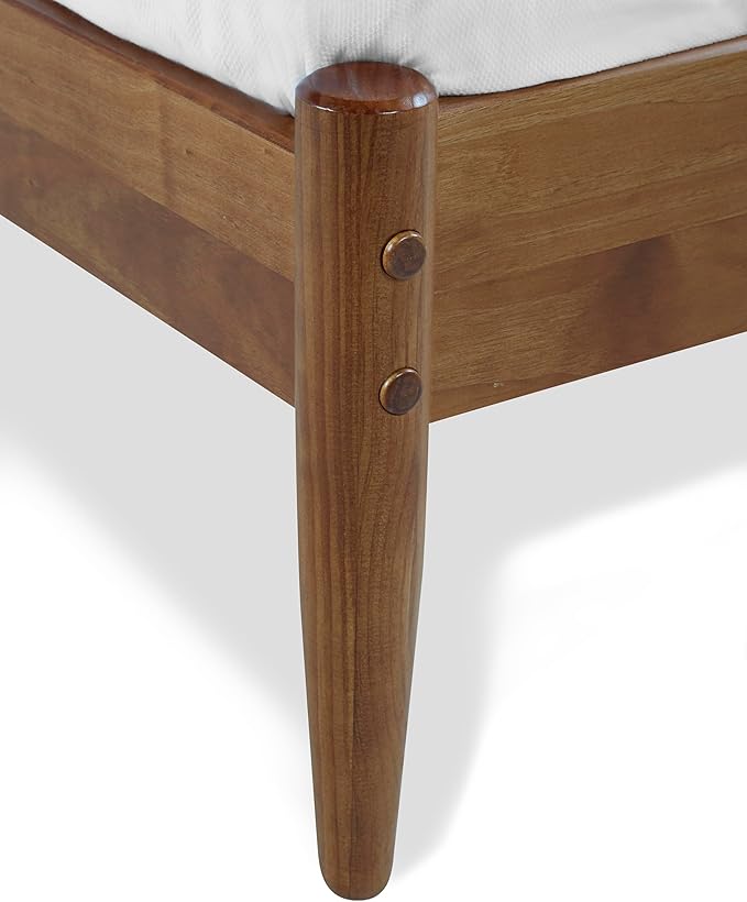 Mid-Century Panel Bed - King Size - Castanho Finish