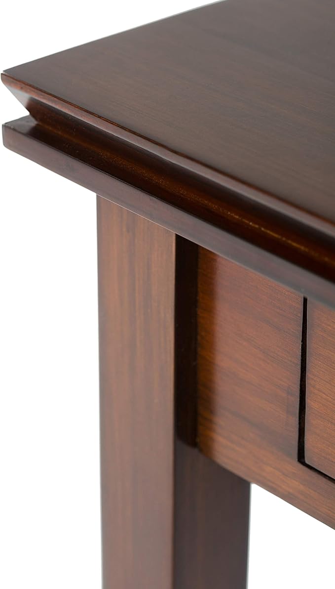 SIMPLIHOME Artisan SOLID WOOD 21 inch Wide Square Transitional End Side Table in Russet Brown for the Living Room and Bedroom