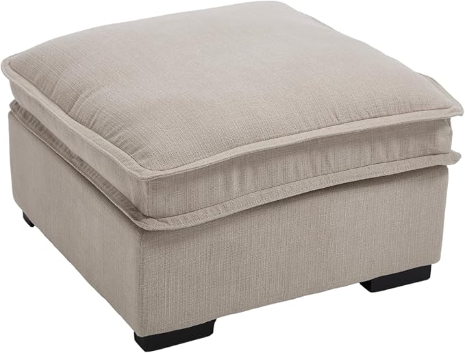 EALSON 26" Modern Module Ottoman for Modular Sectional Sofa Couch Comfy Linen Upholstered Cloud Ottoman for Living Room/Bedroom/Apartment/Office, Oatmeal