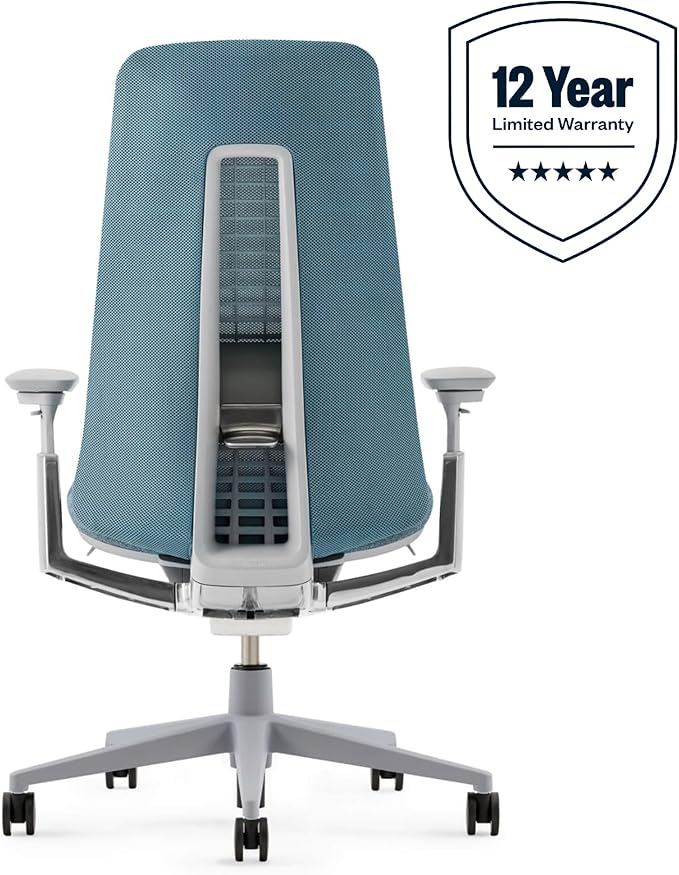 Haworth Fern Office Chair – Ergonomic and Stylish Desk Chair with Breathable Mesh Finish - with Lumbar Support (Cornflower)