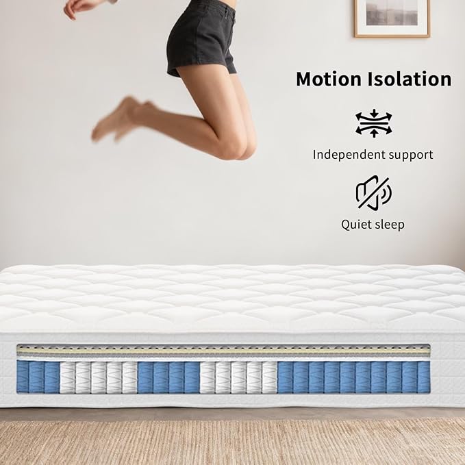 14 Inch Hybrid - Cooling Gel Memory Foam for Deep Sleep & Pressure Relief, Medium Firm Feel, Breathable Plush Comfort, CertiPUR-US Certified Bed in a Box