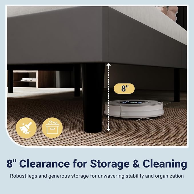 Allewie Queen Size Platform Bed Frame with USB Charging Station and Storage Shelf/Upholstered Velvet Wingback Headboard/Wooden Slats Support/No Box Spring Needed/Easy Assembly, Grey