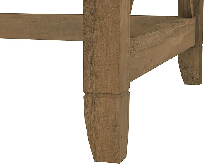 Bush Furniture Key West Collection Writing Desk, Writing Table for Home Office in Reclaimed Pine, Small Modern Farmhouse Desk