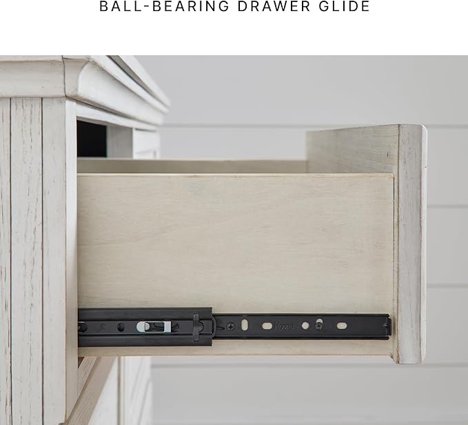 Signature Design by Ashley Blendon Traditional 6-Drawer Dresser with Safety Stop, White & Dark Brown
