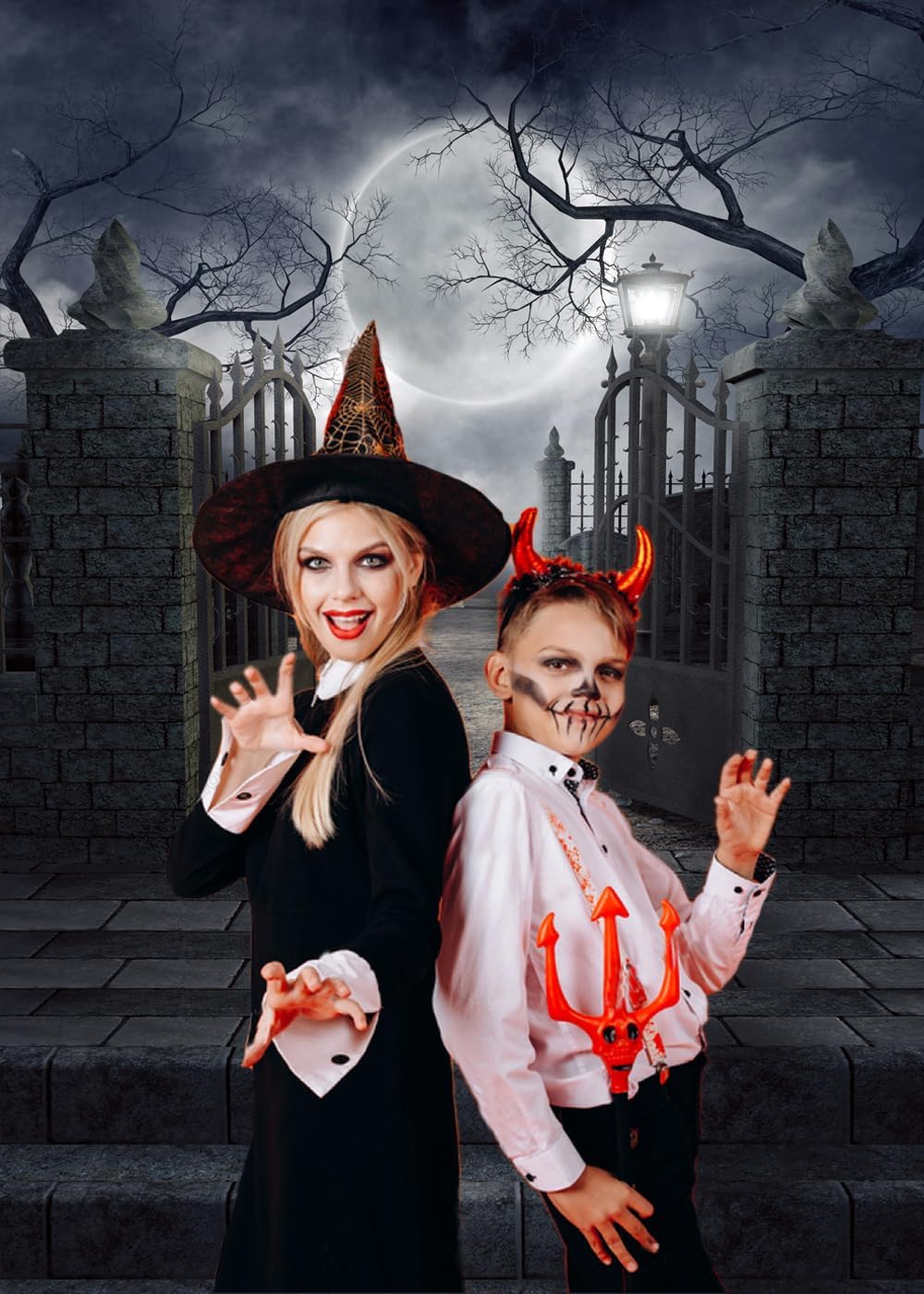 CHAIYA Halloween Backdrop Background Nightmare Before Christmas Backdrop for Photography Zombie Themed Photo Booth Party Decorations 5x7ft