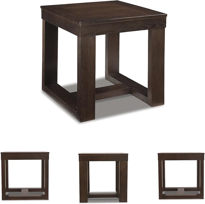 Signature Design by Ashley Watson Classic Oversized Square End Table, Dark Brown