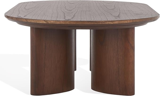 SAFAVIEH Couture Collection Barnard Walnut Oval Solid Wood Coffee Table