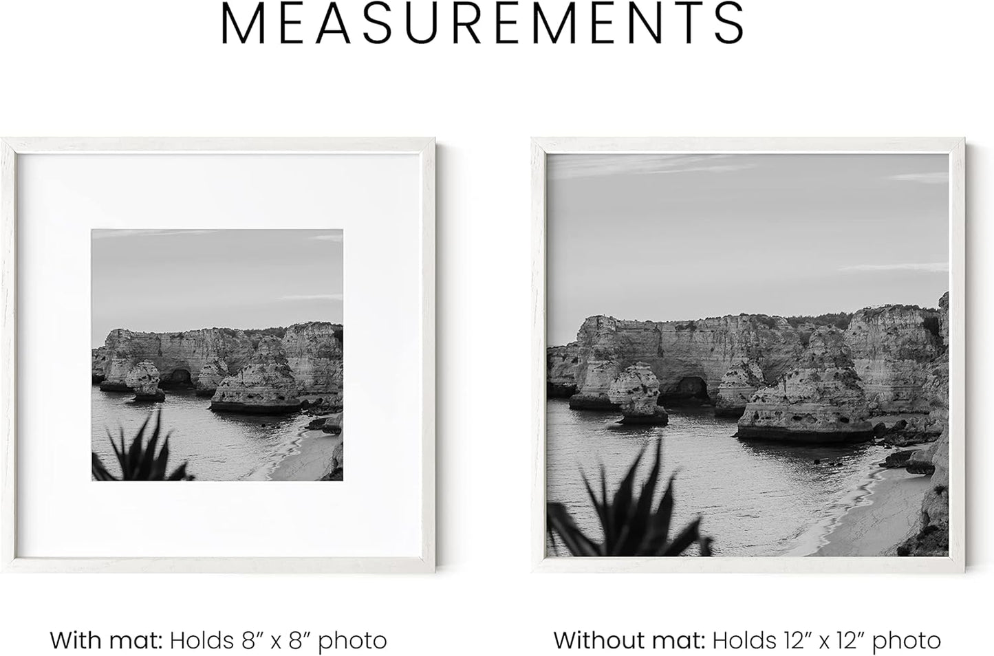 HAUS AND HUES Square Picture Frames 12 x 12 Set of 15 - Photo Gallery Wall Frame Set, Wood Frames With Mat, White Oak