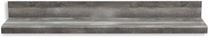 Signature Design by Ashley Wynnlow Rustic 4-Piece Entertainment Center for TVs up to 72" with LED Lighting and Adjustable Shelf, Gray