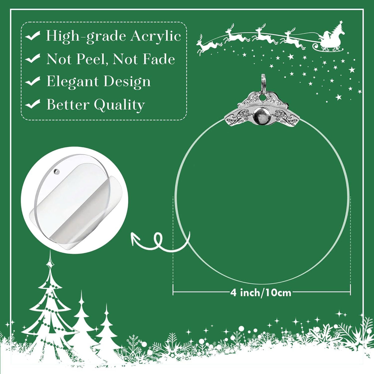 2025 Christmas Ornament, Christmas Tree 4 Inch Acrylic Ornament Art, Christmas Ornaments, Ornaments, Christmas Tree Ornaments, Ornaments for Tree (Cute Snowman)