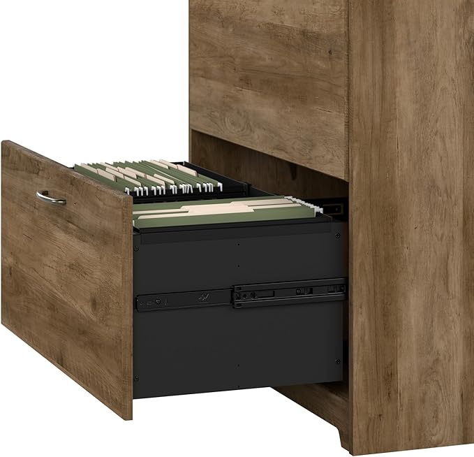 Bush Furniture Cabot 2 Drawer Lateral File Cabinet in Reclaimed Pine, Home Office Chest for Letter, Legal, and A4-Size Document Storage