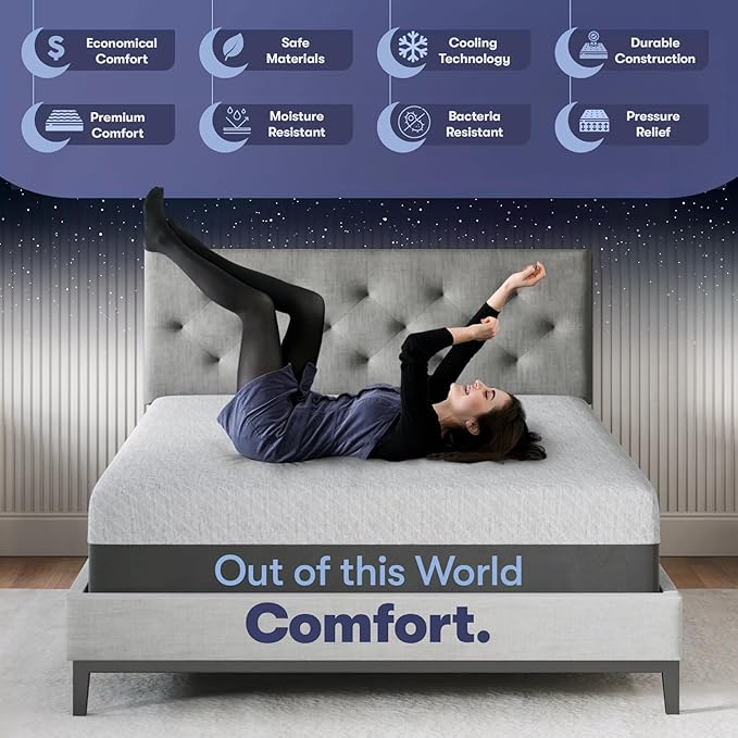 Celestial Sleep Gel Memory Foam Mattress in a Box, Made in The USA, CertiPUR-US® Certified Foam, Oeko-Tex, and Fiberglass-Free Certified Bed, 8 inch Firm - Full