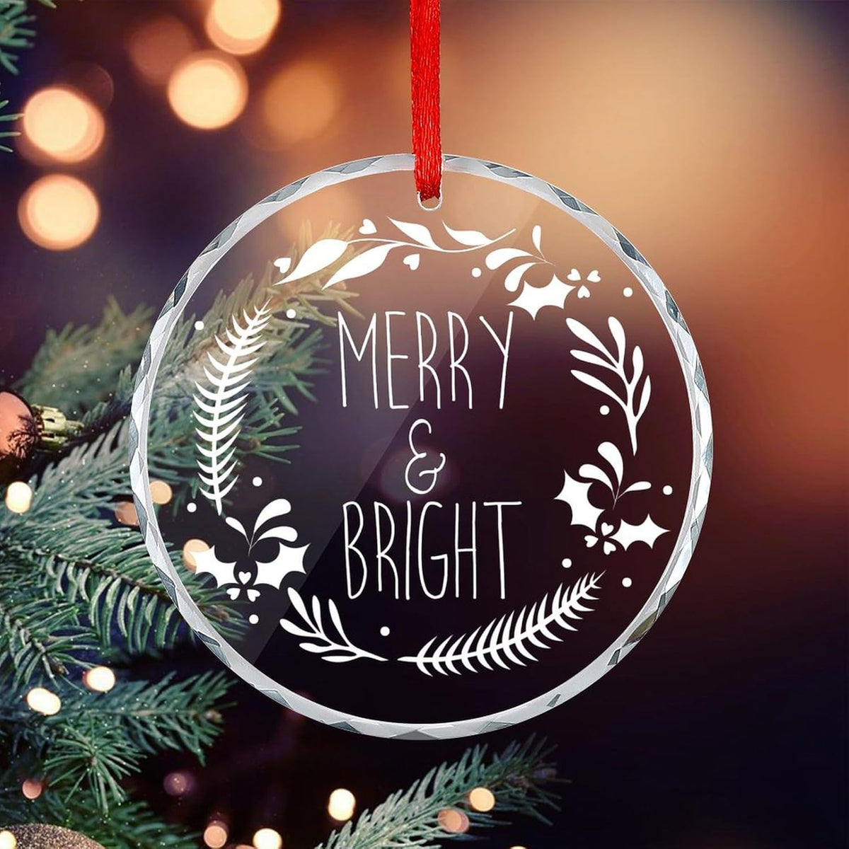 Personalized Christmas Ornaments - Custom Picture & Text Ornaments for Christmas 2024, Baby's 1st Christmas Ornament with Picture for Xmas Tree Custom Gifts for Family, Mom, Dad, Friend (Crystal)
