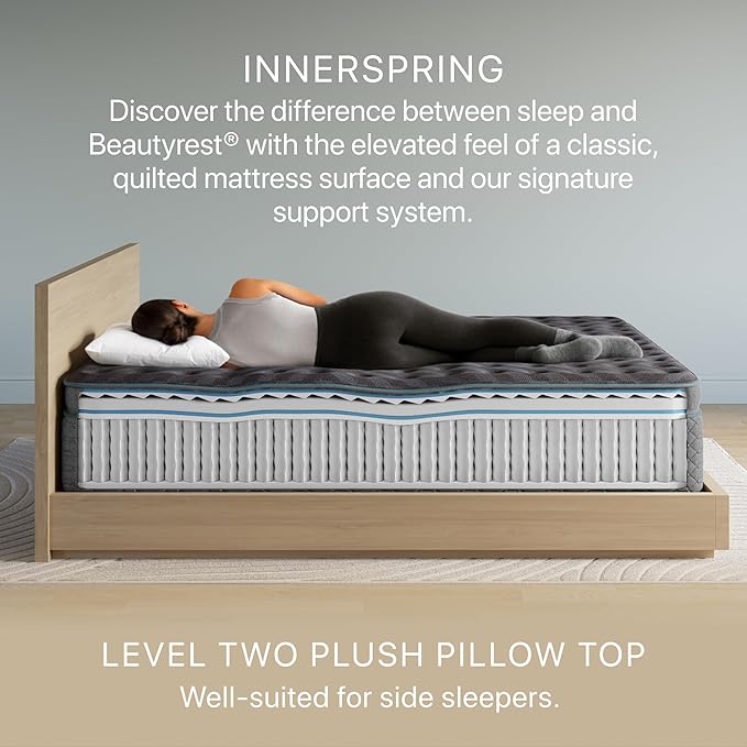 Beautyrest Days End Plush Pillow Top 14.75" Mattress - Twin XL - Cooling Tech, Supportive Durable Pocketed Coils, Pressure Relief, Motion Separation; 100 Night Sleep Trial and 10 Year Warranty