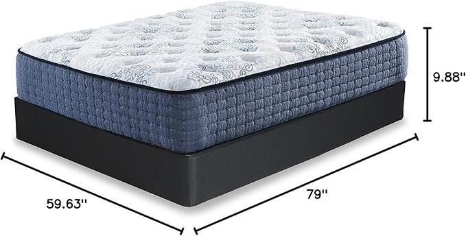 Signature Design by Ashley 10" Mattress Box Spring with Metal Foundation, Sturdy and Durable, Ready to Assemble, Parts and Tools Included, Queen, Removable Black Fabric Cover