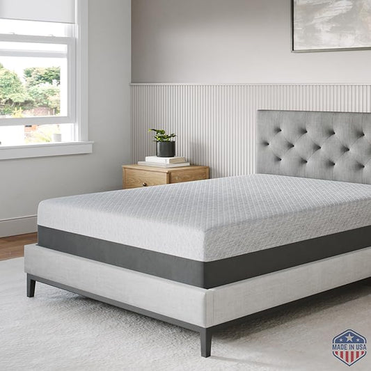 Celestial Sleep Gel Memory Foam Mattress in a Box, Made in The USA, CertiPUR-US® Certified Foam, Oeko-Tex, and Fiberglass-Free Certified Bed, 10 inch Medium - Full