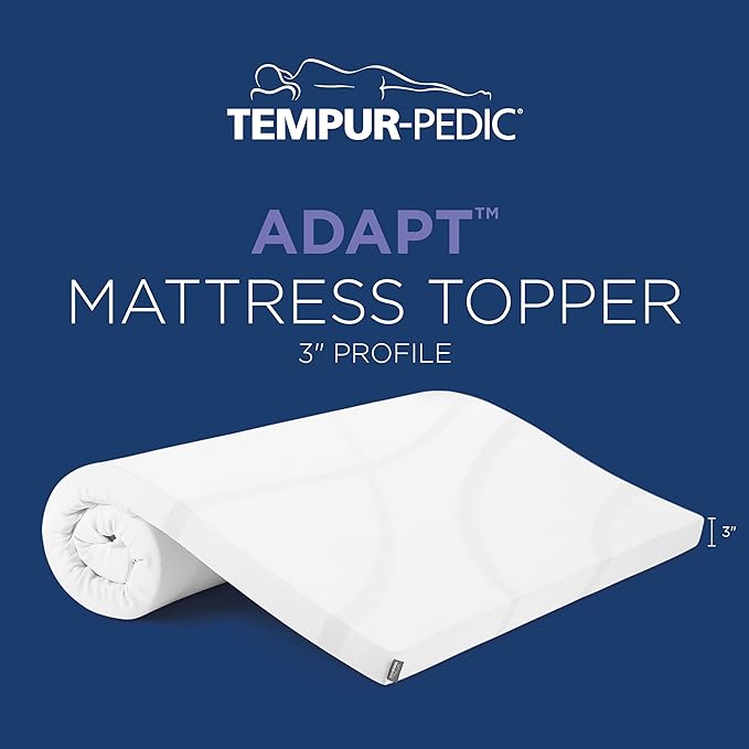 TEMPUR-Adapt 3" Memory Foam Mattress Topper, Twin, White