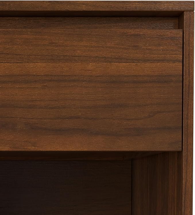 SIMPLIHOME Hunter 20 inch Wide Industrial Modern Nightstand in Walnut for the Living Room and Bedroom
