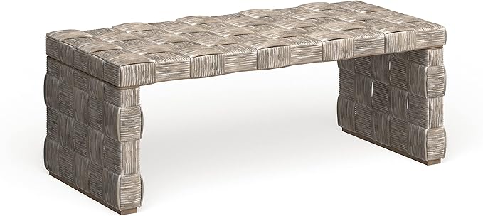 Safavieh Home Collection Adkin White Rattan Rectangle Coffee Table