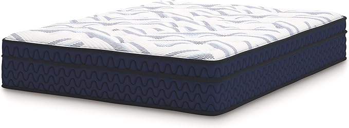 Signature Design by Ashley California King Size Stack 12 Inch Hybrid Medium Plush Cooling Gel Infused Memory Foam Mattress for Pressure Relief, Fiberglass Free, Mattress in A Box