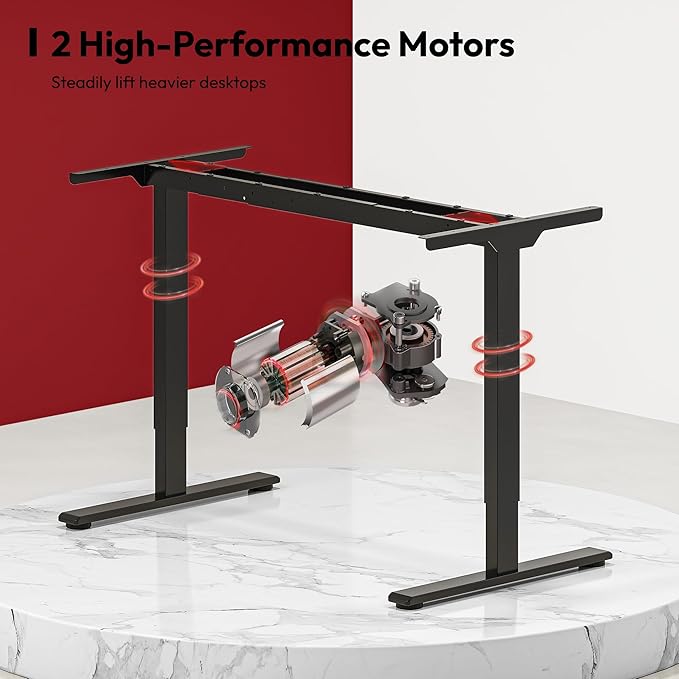 SANODESK Electric Standing Desk 63x28 Inch Height Adjustable Stand Up Desk Home Office Computer Workstation Sit Stand Home Office Desk with Splice Board (Black Frame + Black Top)